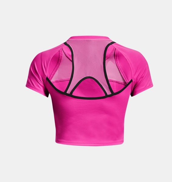 Pembe Kadın UA Koşu Anywhere Crop Kısa Kollu