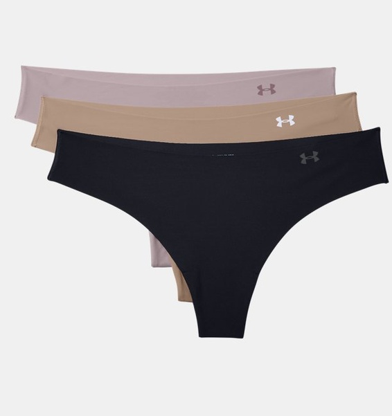 Siyah Kadın UA Pure Stretch Tanga 3'lü Paket