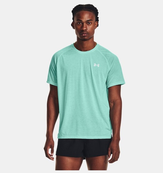 Yeşil Erkek UA Streaker Koşu Kısa Kollu T-shirt