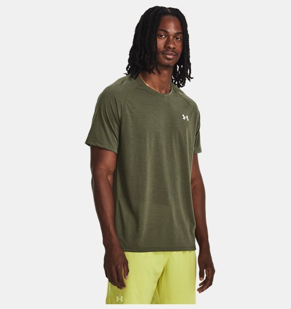 Yeşil Erkek UA Streaker Koşu Kısa Kollu T-shirt