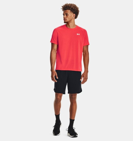 Pembe Erkek UA Streaker Koşu Kısa Kollu T-shirt