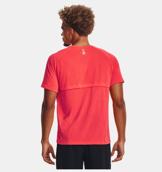 Pembe Erkek UA Streaker Koşu Kısa Kollu T-shirt