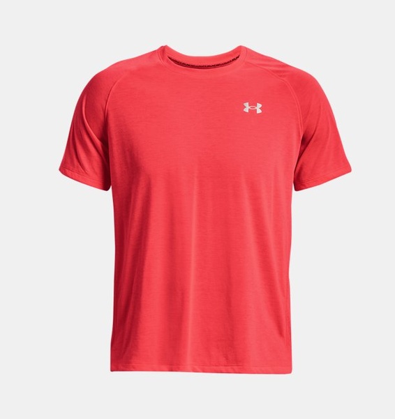 Pembe Erkek UA Streaker Koşu Kısa Kollu T-shirt