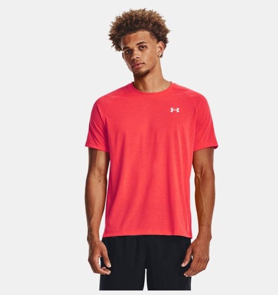 Pembe Erkek UA Streaker Koşu Kısa Kollu T-shirt