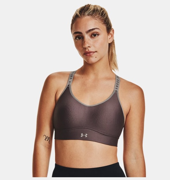 Gri Kadın UA Infinity Mid Covered Spor Sütyeni