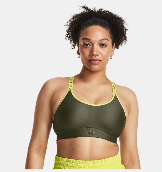 Yeşil Kadın UA Infinity Mid Covered Spor Sütyeni