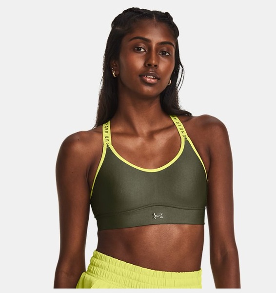 Yeşil Kadın UA Infinity Mid Covered Spor Sütyeni