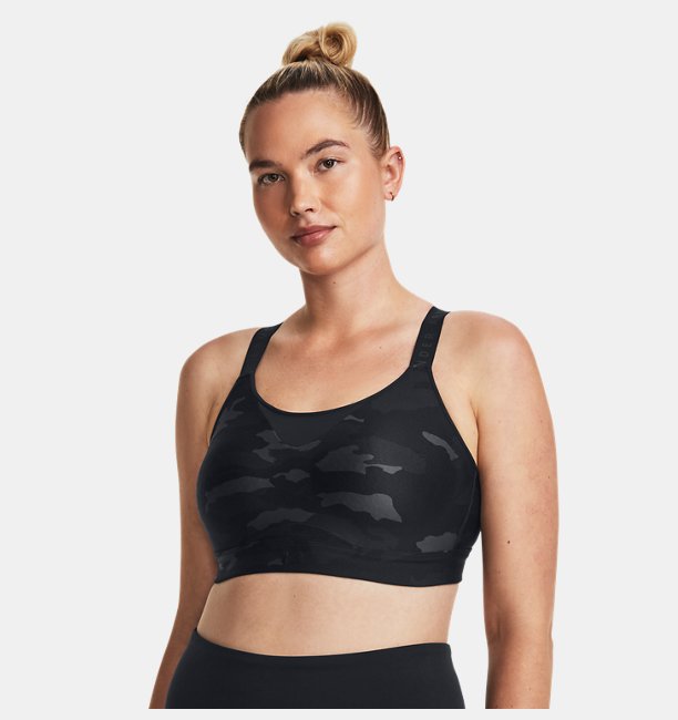 Kadın UA Infinity High Baskılı Spor Sütyeni Siyah