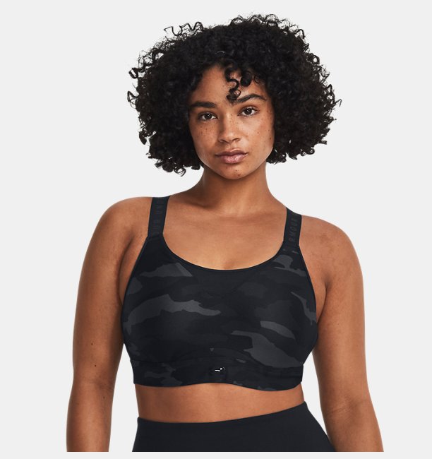 Kadın UA Infinity High Baskılı Spor Sütyeni Siyah
