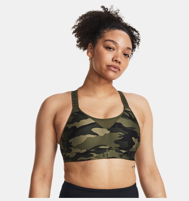 Kadın UA Infinity High Baskılı Spor Sütyeni Yeşil