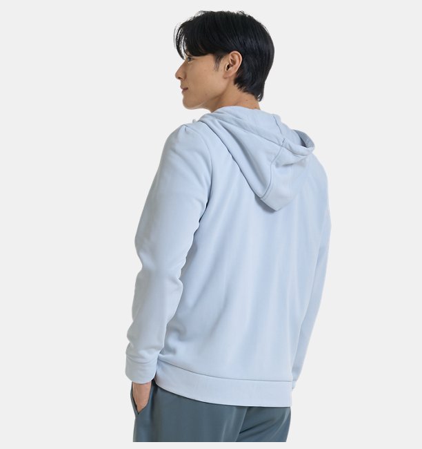 Erkek UA Armour Fleece Tam Fermuarlı Kapüşonlu Üst Gri