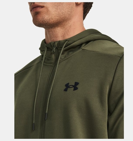 Yeşil Erkek UA Armour Fleece Tam Fermuarlı Kapüşonlu Üst