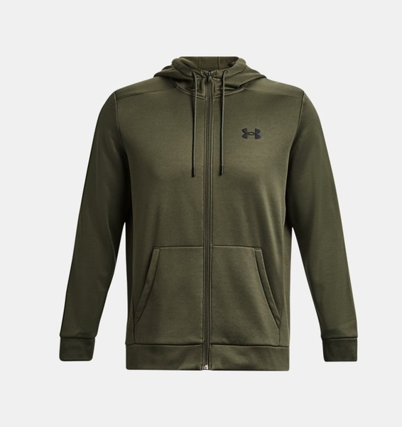Yeşil Erkek UA Armour Fleece Tam Fermuarlı Kapüşonlu Üst