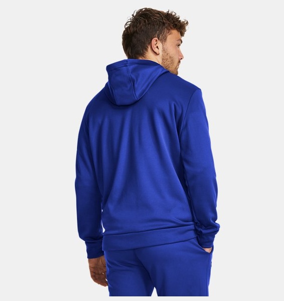 Mavi Erkek UA Armour Fleece Tam Fermuarlı Kapüşonlu Üst