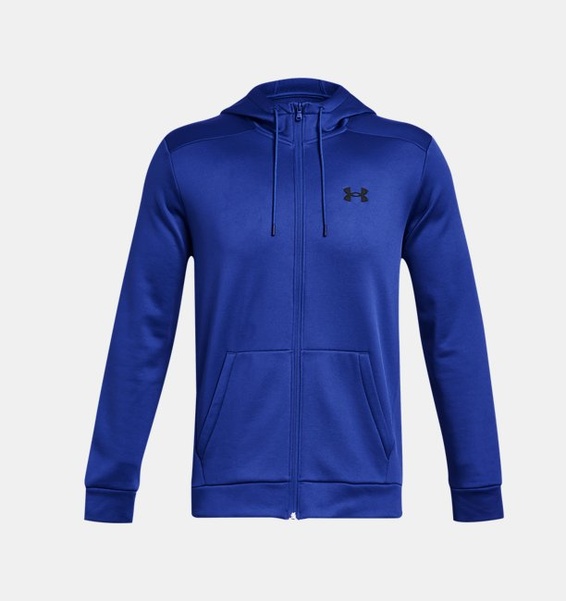 Mavi Erkek UA Armour Fleece Tam Fermuarlı Kapüşonlu Üst