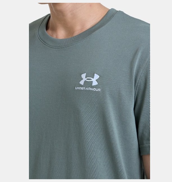 Yeşil Erkek UA LOGO EMB Heavyweight Kısa Kollu T-shirt