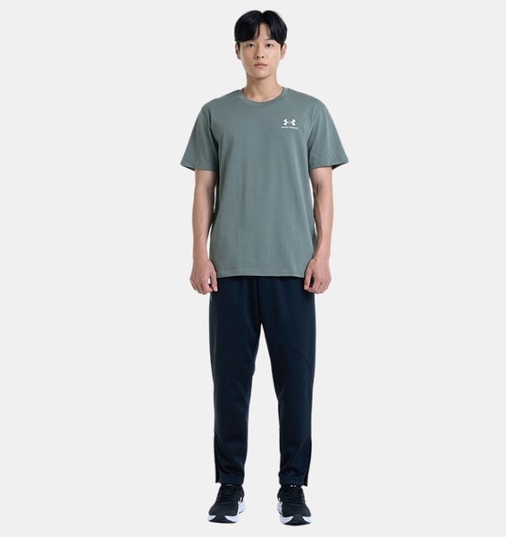 Yeşil Erkek UA LOGO EMB Heavyweight Kısa Kollu T-shirt