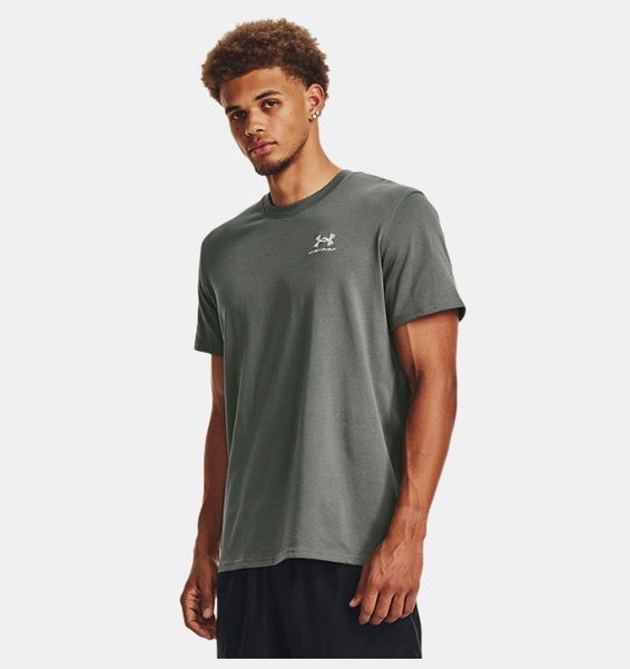 Yeşil Erkek UA LOGO EMB Heavyweight Kısa Kollu T-shirt