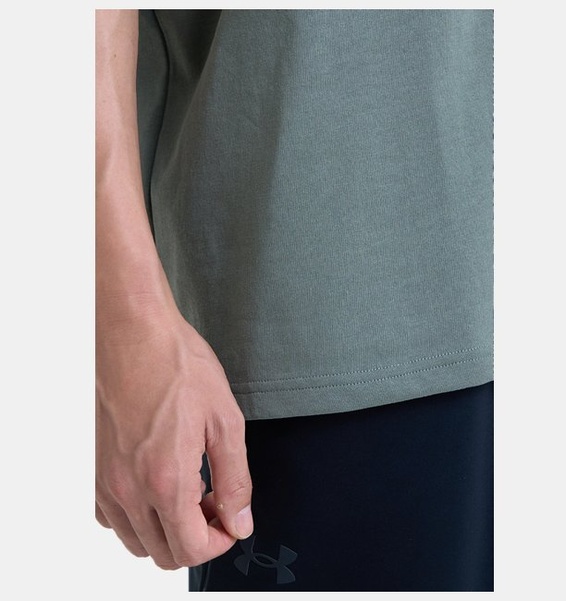 Yeşil Erkek UA LOGO EMB Heavyweight Kısa Kollu T-shirt