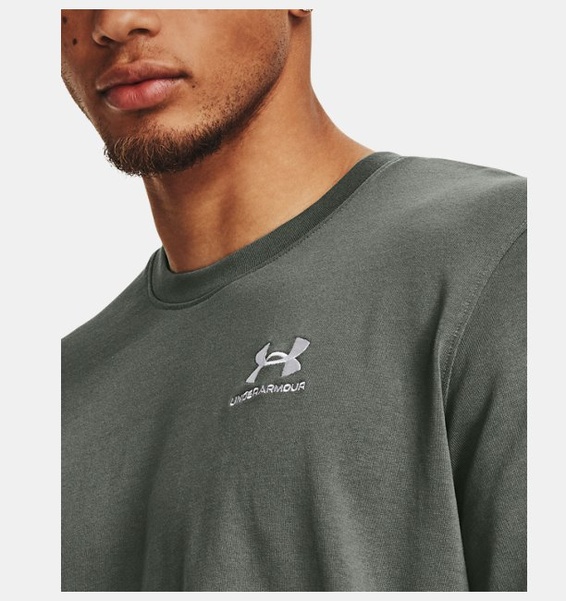 Yeşil Erkek UA LOGO EMB Heavyweight Kısa Kollu T-shirt