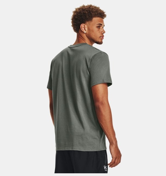 Yeşil Erkek UA LOGO EMB Heavyweight Kısa Kollu T-shirt