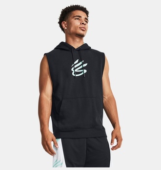 Erkek Curry Fleece Kolsuz Kapüşonlu Üst