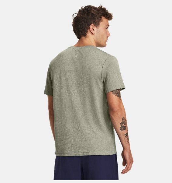 Yeşil Erkek UA Dikişsiz Stride Kısa Kollu T-shirt