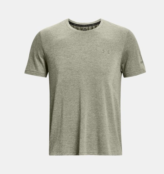 Yeşil Erkek UA Dikişsiz Stride Kısa Kollu T-shirt