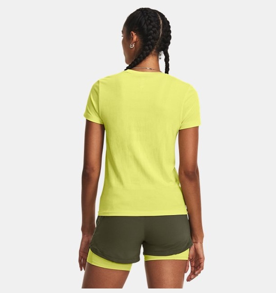 Sarı Kadın UA Dikişsiz Stride Kısa Kollu T-shirt