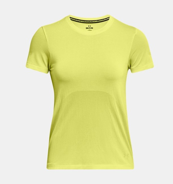 Sarı Kadın UA Dikişsiz Stride Kısa Kollu T-shirt
