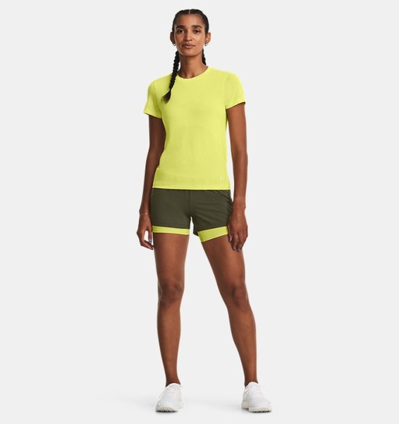 Sarı Kadın UA Dikişsiz Stride Kısa Kollu T-shirt