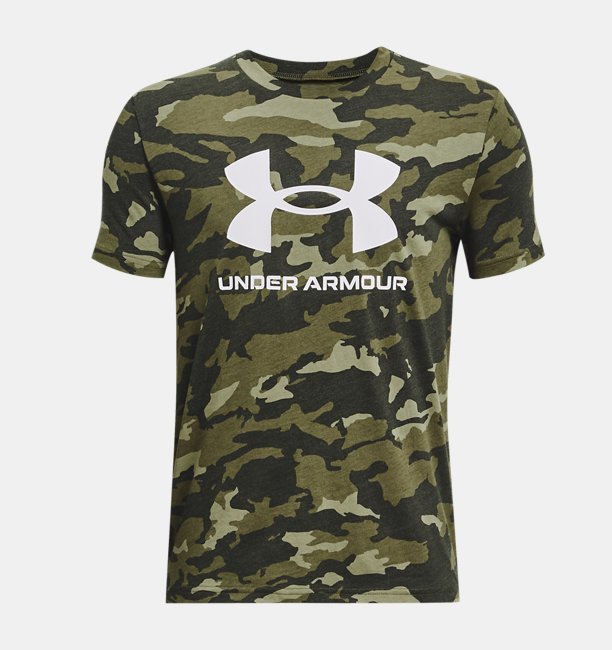 Erkek Çocuk UA Sportstyle Logo Baskılı Kısa Kollu Haki