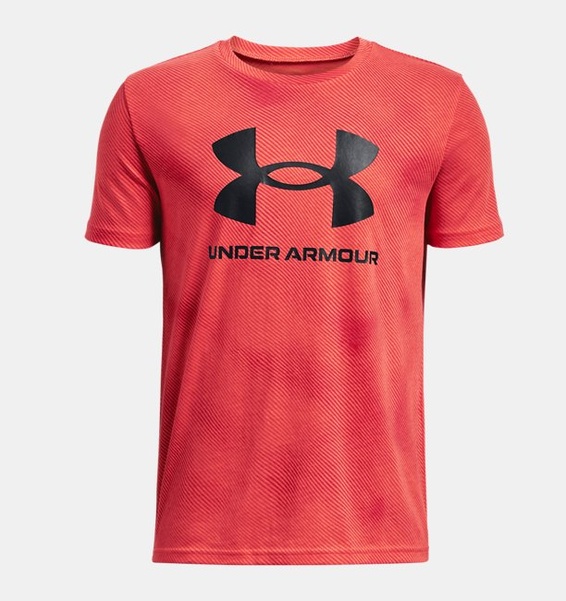Kırmızı Erkek Çocuk UA Sportstyle Logo Baskılı Kısa Kollu