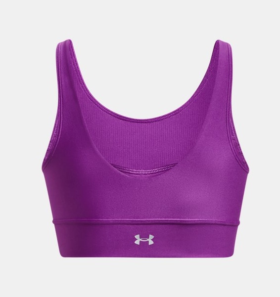Mor Kadın UA Infinity Mid Pintuck Spor Sütyeni