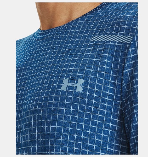 Mavi Erkek UA Vanish Dikişsiz Grid Kısa Kollu T-shirt