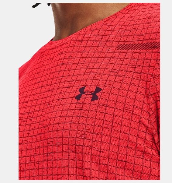 Pembe Erkek UA Vanish Dikişsiz Grid Kısa Kollu T-shirt