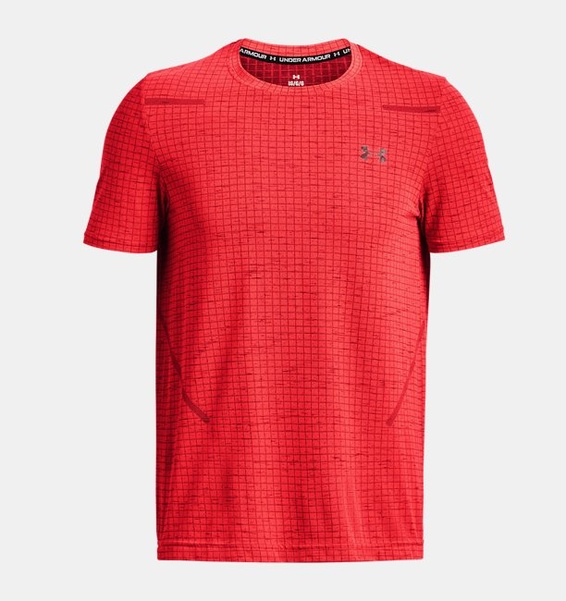 Pembe Erkek UA Vanish Dikişsiz Grid Kısa Kollu T-shirt