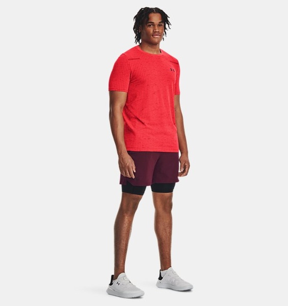 Pembe Erkek UA Vanish Dikişsiz Grid Kısa Kollu T-shirt