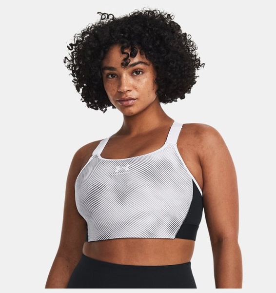 Siyah Kadın HeatGear® Armour High Baskılı Spor Sütyeni