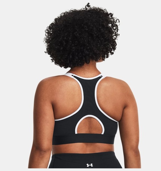Siyah Kadın HeatGear® Armour High Baskılı Spor Sütyeni