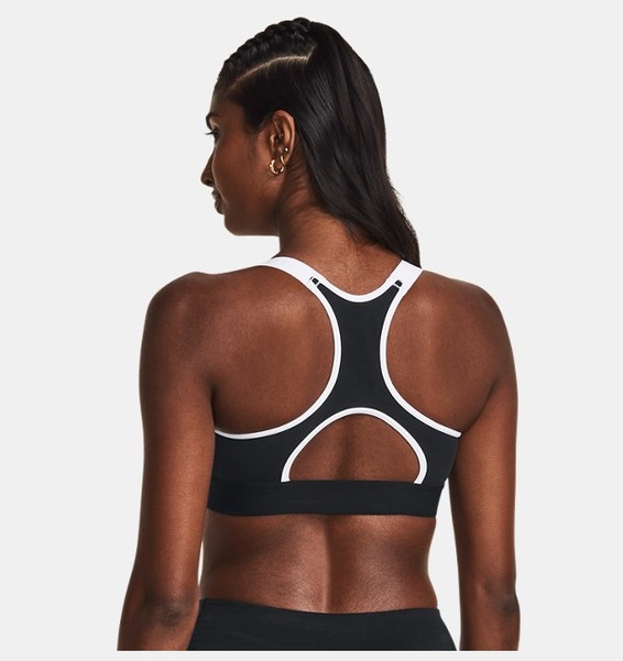 Siyah Kadın HeatGear® Armour High Baskılı Spor Sütyeni