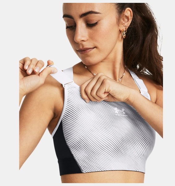 Siyah Kadın HeatGear® Armour High Baskılı Spor Sütyeni