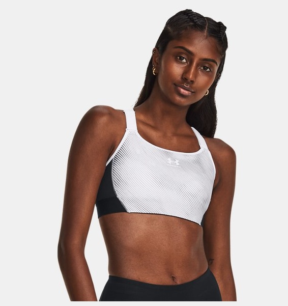 Siyah Kadın HeatGear® Armour High Baskılı Spor Sütyeni
