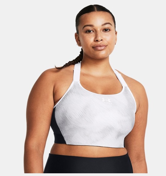Siyah Kadın HeatGear® Armour High Baskılı Spor Sütyeni