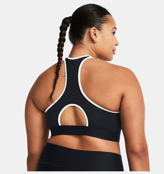 Siyah Kadın HeatGear® Armour High Baskılı Spor Sütyeni