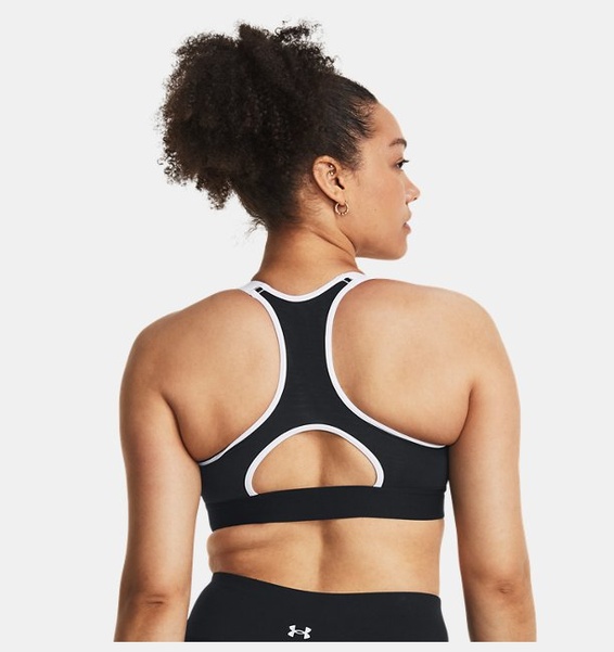 Siyah Kadın HeatGear® Armour High Baskılı Spor Sütyeni