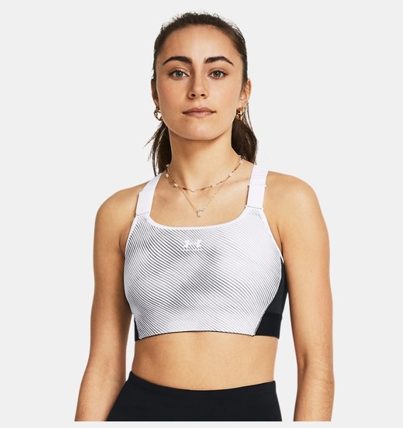 Siyah Kadın HeatGear® Armour High Baskılı Spor Sütyeni