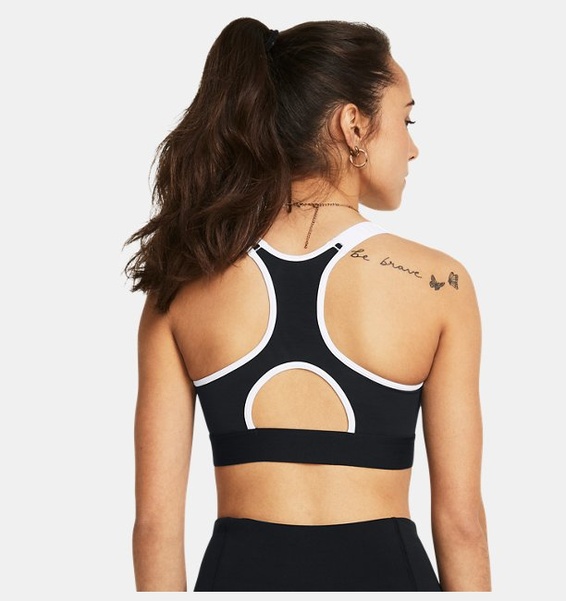Siyah Kadın HeatGear® Armour High Baskılı Spor Sütyeni
