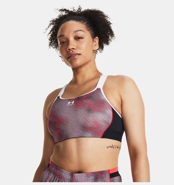 Kırmızı Kadın HeatGear® Armour High Baskılı Spor Sütyeni