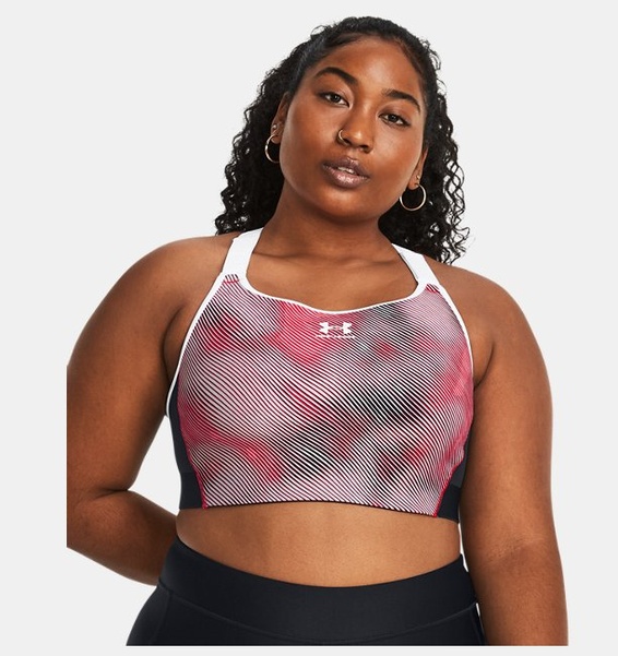 Kırmızı Kadın HeatGear® Armour High Baskılı Spor Sütyeni